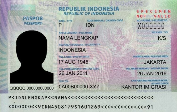 tampak depan buat passport indonesia